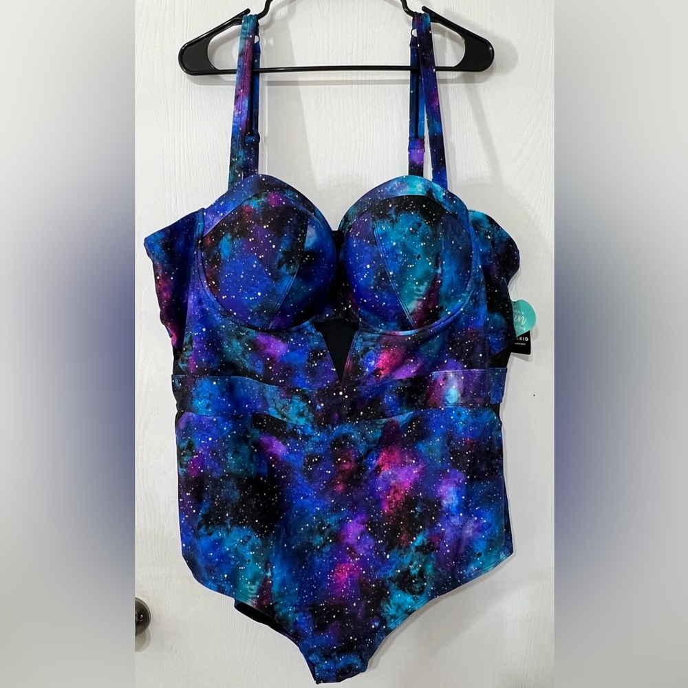 Torrid Galaxy Mesh Cutout Vixen One Piece Swimsuit 6x - Picture 13 of 13